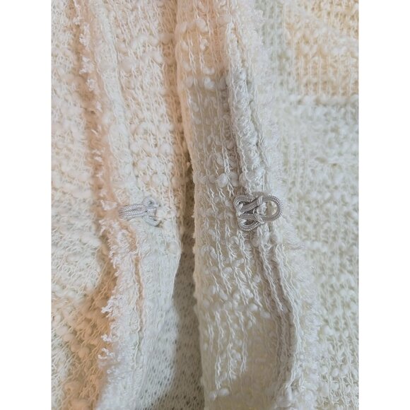 Max Studio London Frayed Trim Longline Cozy Cardigan Ivory Pockets Size 2X New - Picture 8 of 16